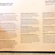 Trillium beer list